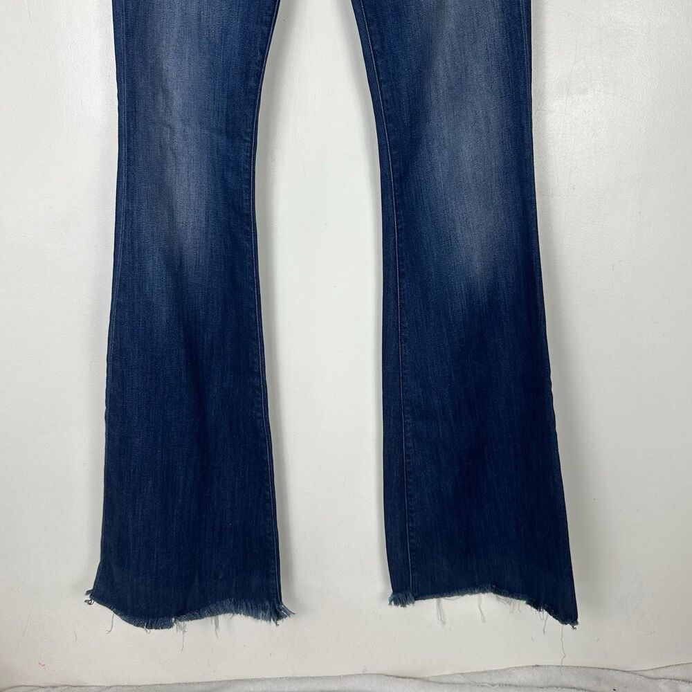 McGuire Majorelle Flare Jeans 25 Dark Wash Stretch Boho 70s High Rise Denim - Picture 5 of 12